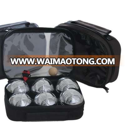 Chrome plated  metal balls  and steel petanque Jeu de boules set