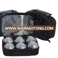 Chrome plated  metal balls  and steel petanque Jeu de boules set