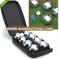 Chrome 8 pcs metal petanque Boules Set in nylon bags